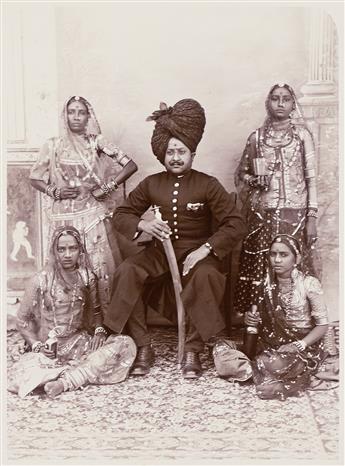 (PRINCELY INDIA) A noble and four concubines.                                                                                                    
